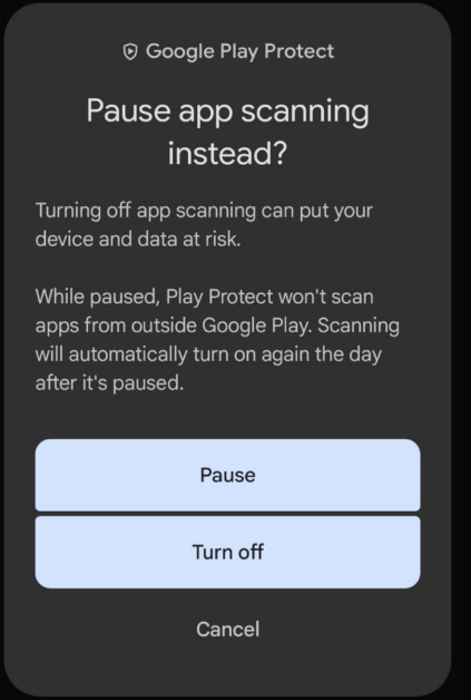 Disable Play Protect