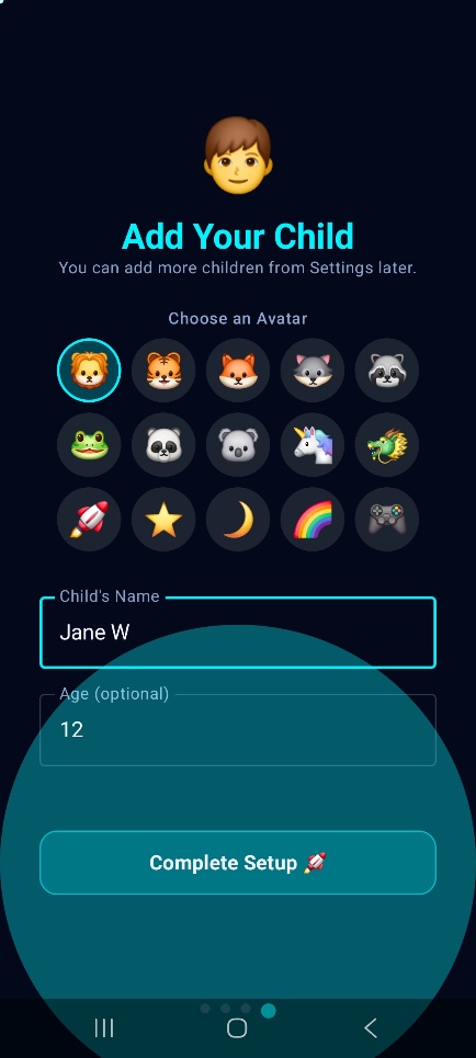 Welcome screen